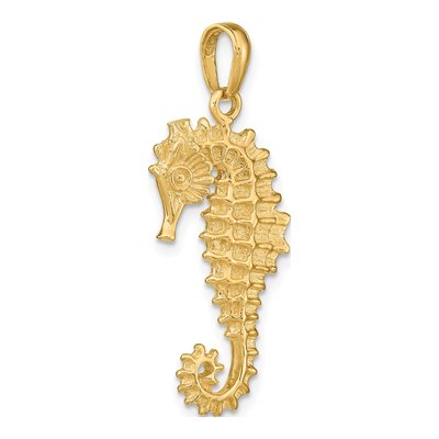 14K Yellow Gold 3-D Seahorse Pendant – view 6