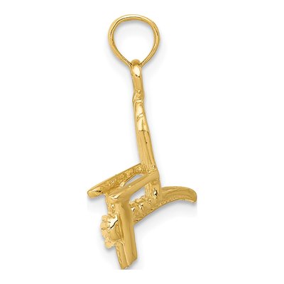 14K Yellow Gold 3-D Beach Chair Pendant – view 3