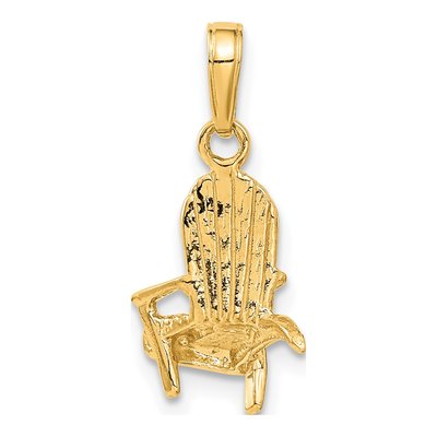 14K Yellow Gold 3-D Beach Chair Pendant – view 4