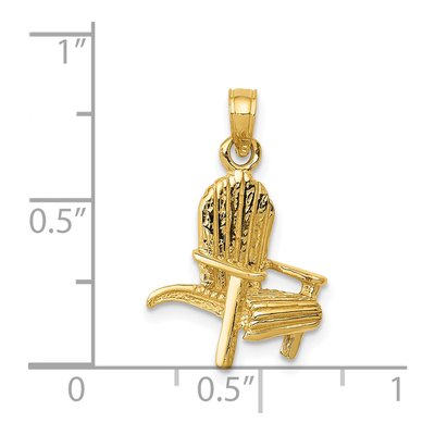 14K Yellow Gold 3-D Beach Chair Pendant – view 5