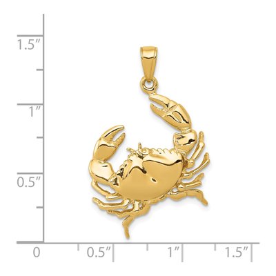 14K Yellow Gold Crab Pendant – view 4
