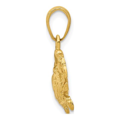 14K Yellow Gold Blue Crab Pendant – view 3