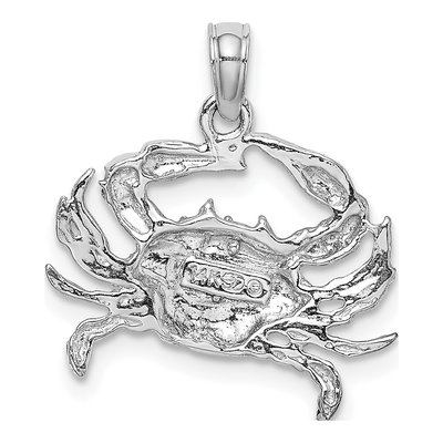 14K White Gold Blue Crab Charm – view 4
