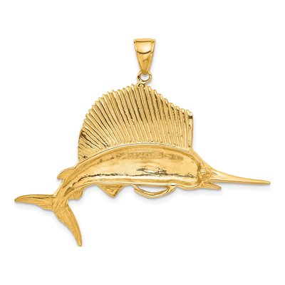 14K Yellow Gold Sailfish Pendant – view 4
