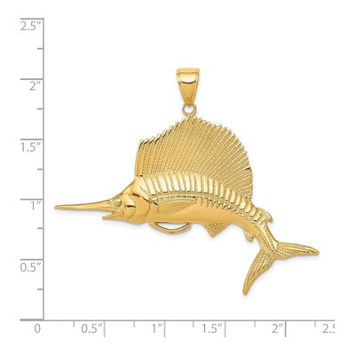 14K Yellow Gold Sailfish Pendant – view 5