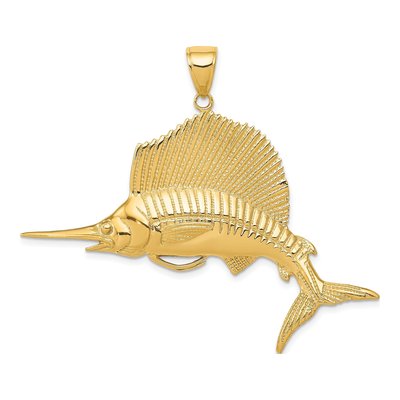 14K Yellow Gold Sailfish Pendant