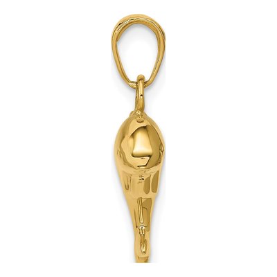 14K Yellow Gold 3-D Puffed Dolphin Pendant – view 3