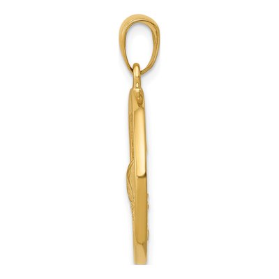 14K Yellow Gold Whale Tail Circle Pendant – view 3