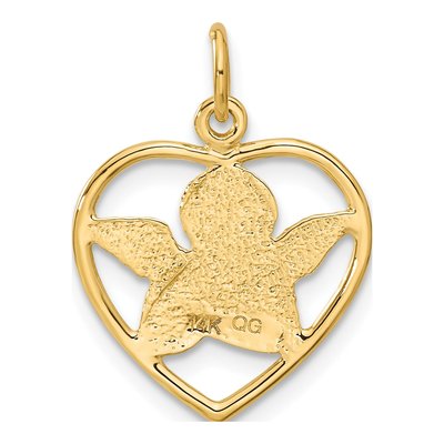 14K Yellow Gold Angel Heart Pendant – view 4