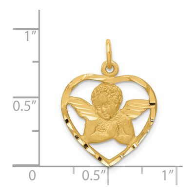 14K Yellow Gold Angel Heart Pendant – view 5