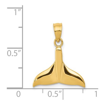 14K Yellow Gold Whale Tail Pendant – view 5