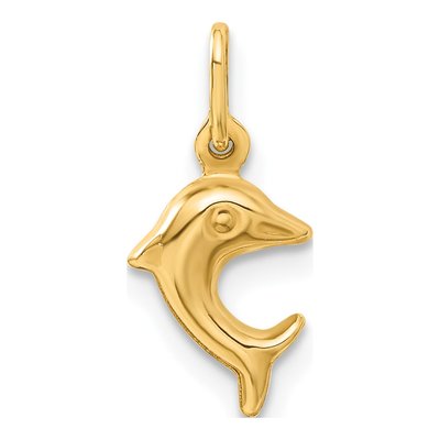14K Yellow Gold Mini Dolphin Charm – view 4