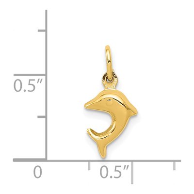 14K Yellow Gold Mini Dolphin Charm – view 5