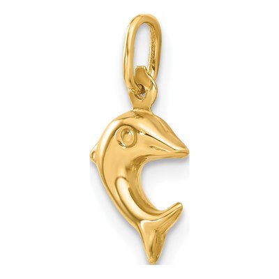 14K Yellow Gold Mini Dolphin Charm – view 6