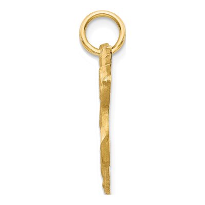 14K Yellow Gold Diamond-Cut Angel Pendant – view 3