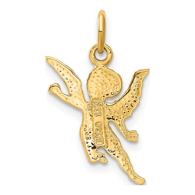 14K Yellow Gold Diamond-Cut Angel Pendant – view 4