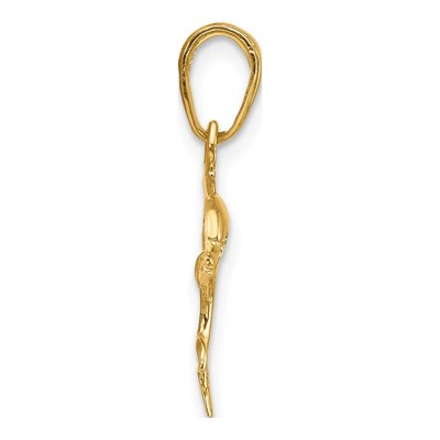 14K Yellow Gold Dolphin Jumping Pendant – view 3