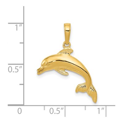 14K Yellow Gold Dolphin Pendant – view 4