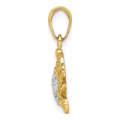 14K Yellow Gold Diamond-Cut Blue Crab Pendant – view 2