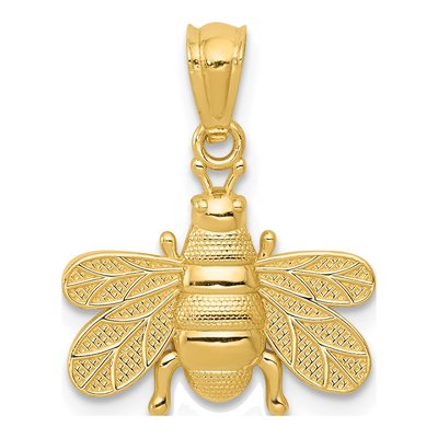 14K Yellow Gold Bee Pendant