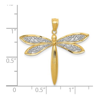 14K Yellow Gold Dragonfly Pendant – view 5