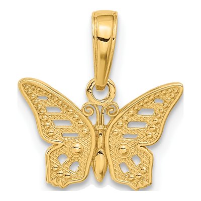 14K Yellow Gold Cut-Out Butterfly Pendant – view 4