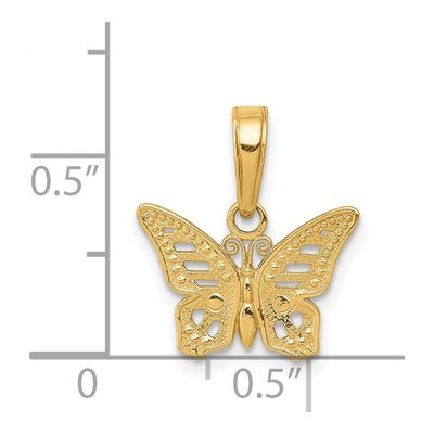 14K Yellow Gold Cut-Out Butterfly Pendant – view 5