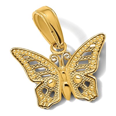 14K Yellow Gold Cut-Out Butterfly Pendant – view 6