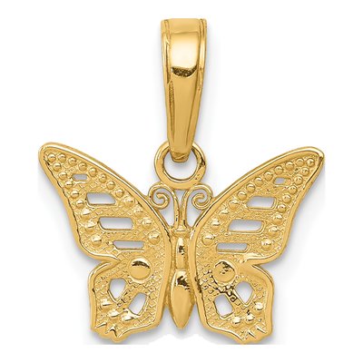 14K Yellow Gold Cut-Out Butterfly Pendant