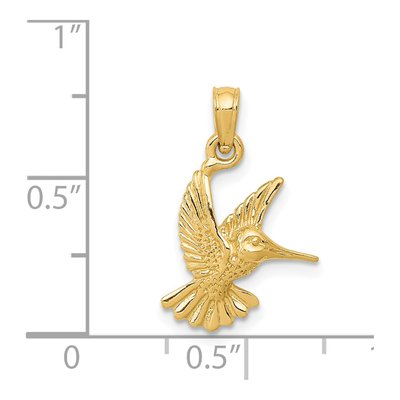 14K Yellow Gold Hummingbird Pendant – view 4