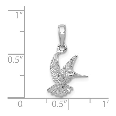 14K White Gold Hummingbird Pendant – view 5