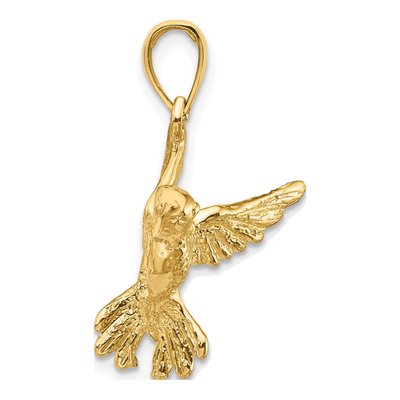 14K Yellow Gold Hummingbird Pendant – view 3