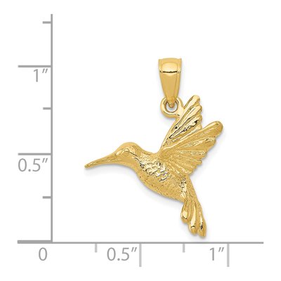 14K Yellow Gold Hummingbird Pendant – view 4