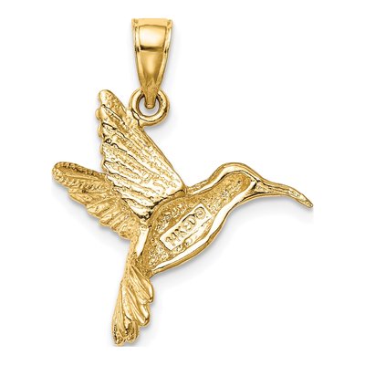 14K Yellow Gold Hummingbird Pendant – view 5