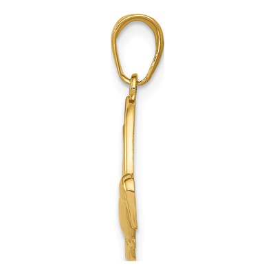 14K Yellow Gold Hummingbird Flight Pendant – view 3