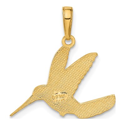 14K Yellow Gold Hummingbird Flight Pendant – view 4