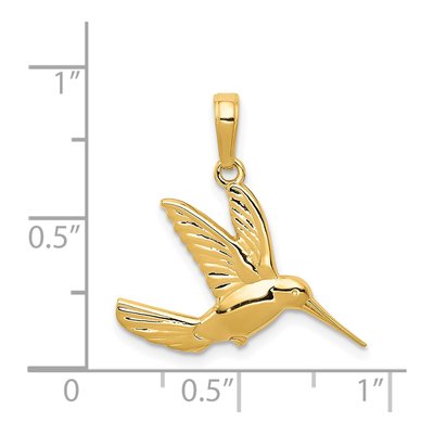 14K Yellow Gold Hummingbird Flight Pendant – view 5