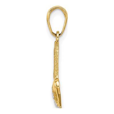 14K Yellow Gold Diamond-Cut Hummingbird Pendant – view 3