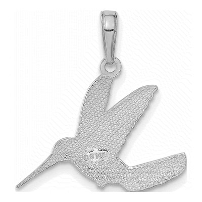 14K White Gold Hummingbird Pendant – view 3