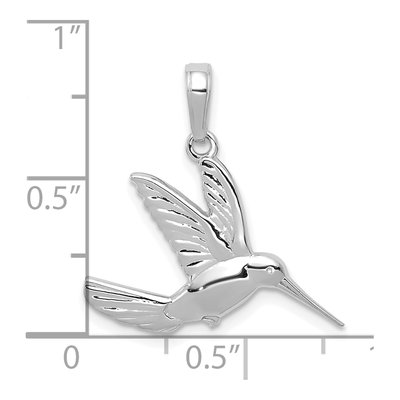 14K White Gold Hummingbird Pendant – view 4