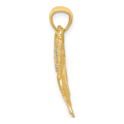14K Yellow Gold Diamond-Cut Butterfly Pendant – view 3
