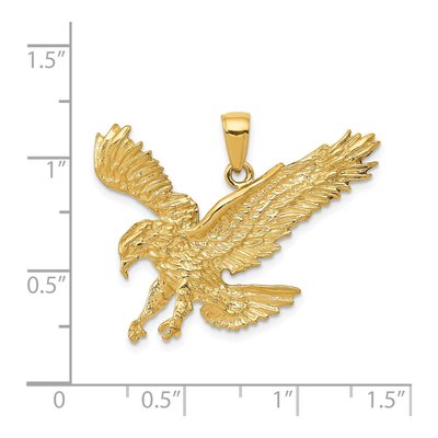14K Yellow Gold Textured Eagle Pendant – view 5