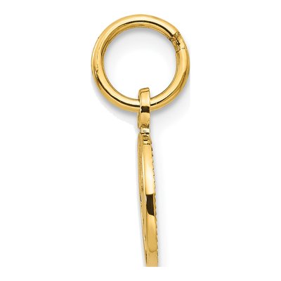 14K Yellow Gold Small Angel Round Charm – view 3