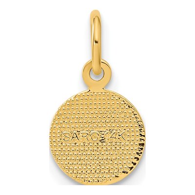 14K Yellow Gold Small Angel Round Charm – view 4