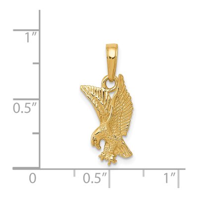 14K Yellow Gold Eagle Landing Pendant – view 4
