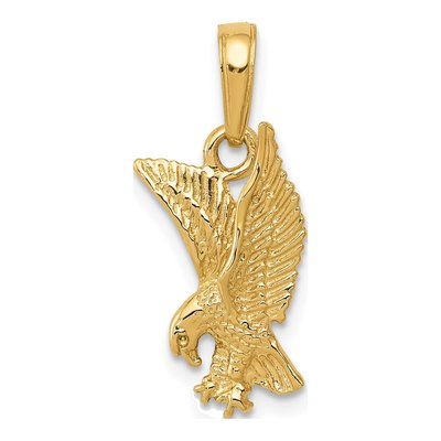 14K Yellow Gold Eagle Landing Pendant