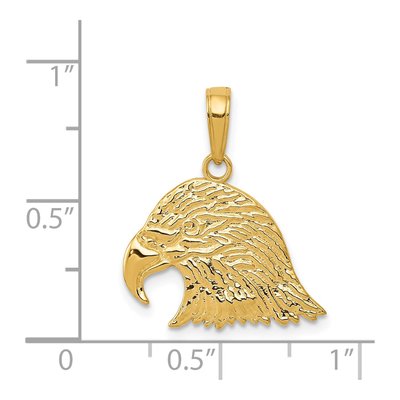 14K Yellow Gold Eagle Head Pendant – view 5