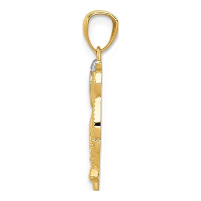 14K Yellow Gold Diamond-Cut Owl Pendant – view 3