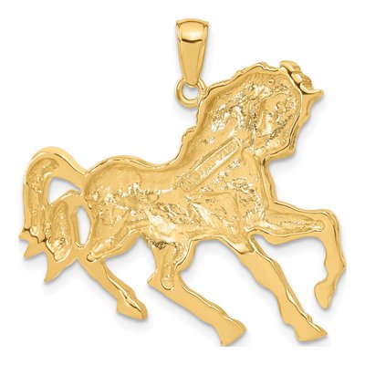 14K Yellow Gold Galloping Horse Pendant – view 4