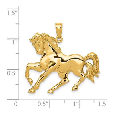 14K Yellow Gold Galloping Horse Pendant – view 5